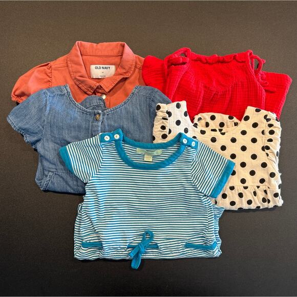 Bundle of 5 - 3 Rompers, 1 Bubble, 1 Dress, Toddler Girl Size 2T, Various Brands - Picture 1 of 12